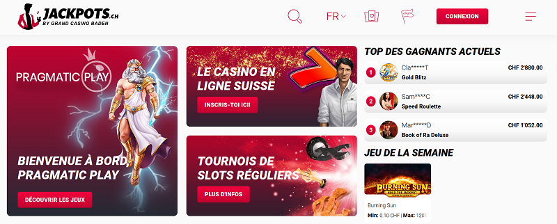 Bonus des casinos en ligne suisse avec Jackpots.ch