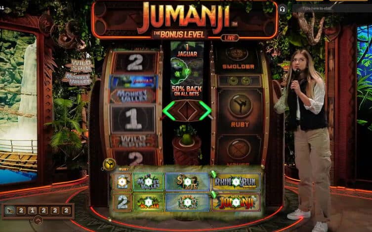 Roue du jeux de casinos en live Jumanji